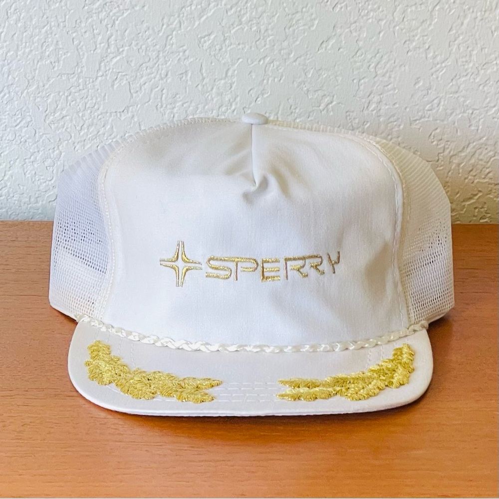 Vintage Embroidered Sperry Trucker Hat.